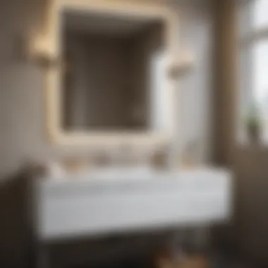 Elegant Organization in Bathroom Sink Area Elegant bathroom sink with organized storage solutions