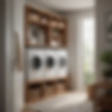 Elegant Wooden Laundry Organizer Elegant wooden laundry organizer with baskets for a cozy aesthetic