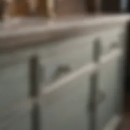 Close-up of freshly painted vanity showcasing chalk paint texture