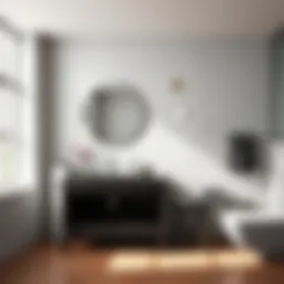 Elegant peel and stick tiles on a modern bathroom wall