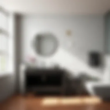 Modern Aesthetic with Peel and Stick Tiles Elegant peel and stick tiles on a modern bathroom wall