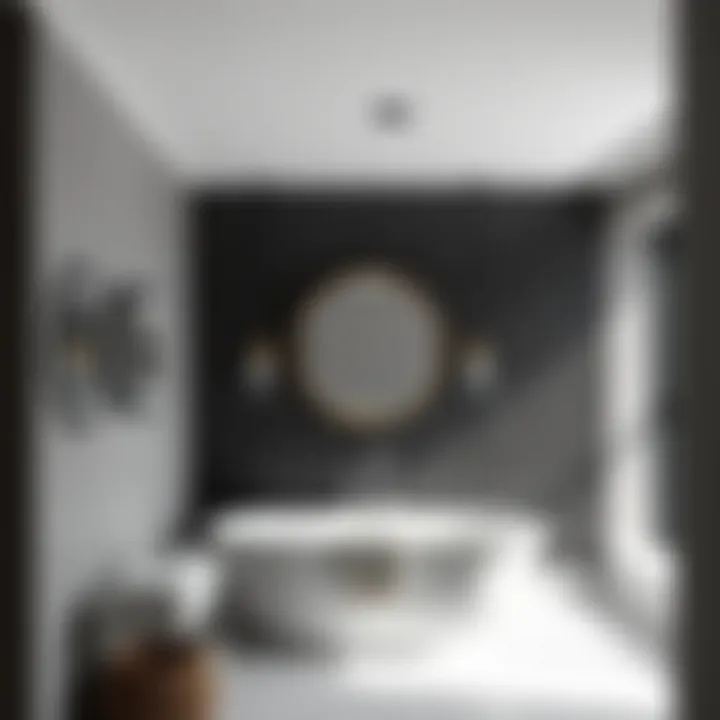 Stylish Installation of Peel and Stick Panels An organized installation of peel and stick panels in a stylish bathroom