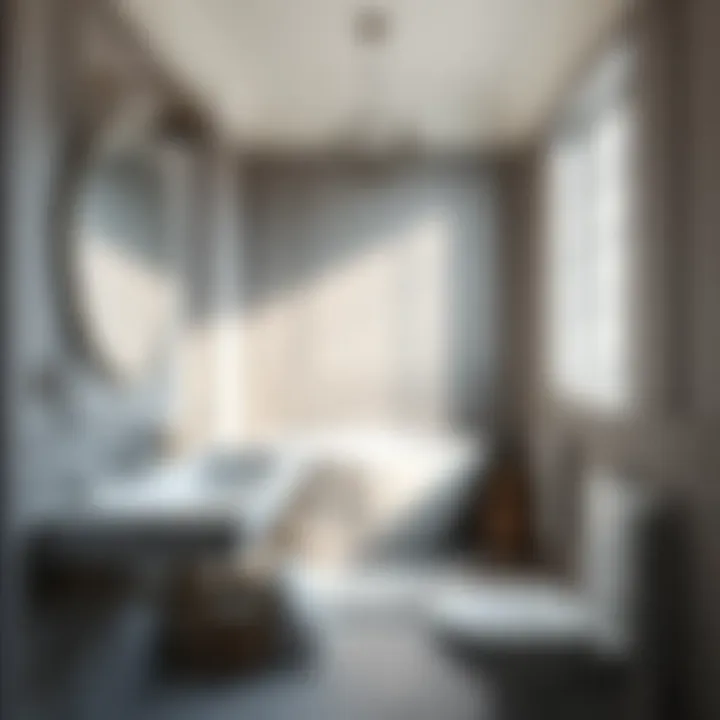 Tranquil small bathroom designed with muted grey shades