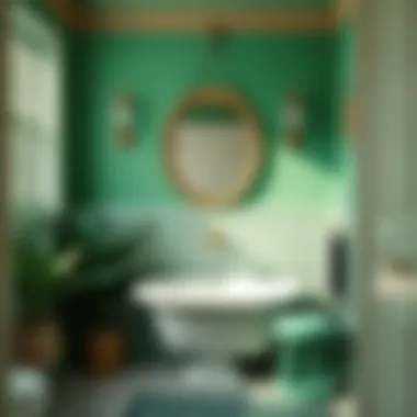 Vibrant small bathroom featuring invigorating green accents