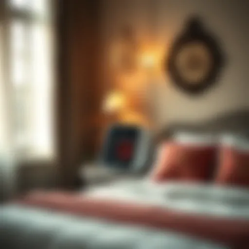 Cozy bedroom with a portable heater