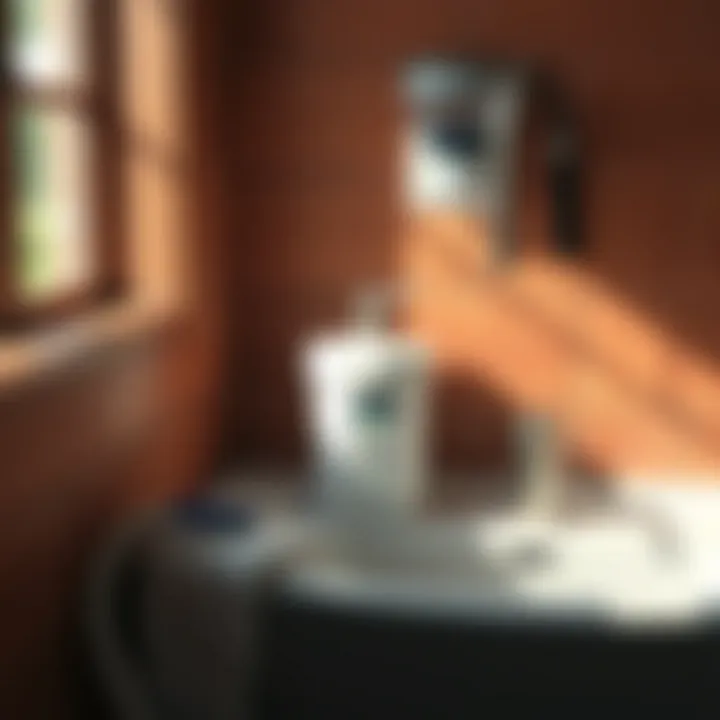 Illustration of installation guide for Pur under sink water filtration system with tools and setup