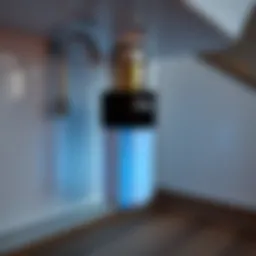 Close-up of Pur under sink water filtration system showcasing its sleek design and components