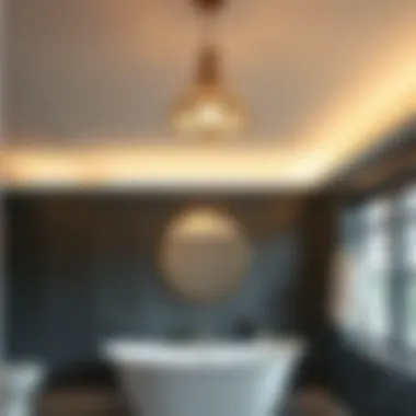 Enhancing Aesthetics with Elegant Pendant Lighting Elegant pendant lights enhancing bathroom aesthetics