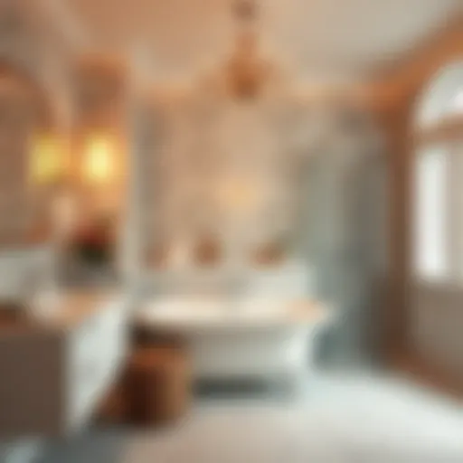 Warm ambient lighting creating a relaxing atmosphere in a bathroom