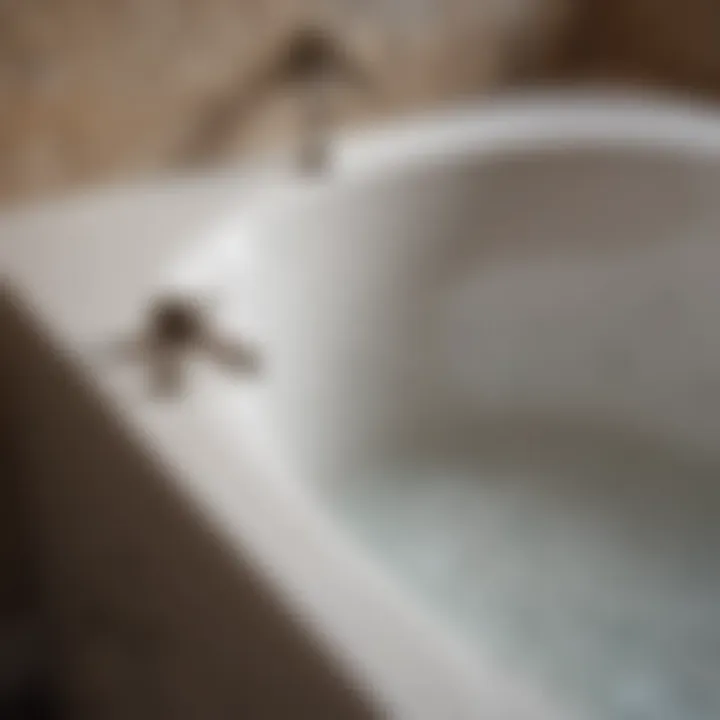 Close-up of bathtub material showcasing maintenance tips