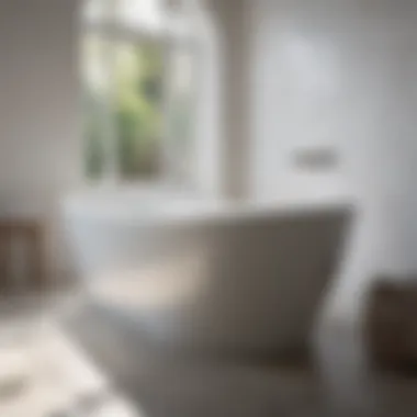 Sparkling white bathtub after cleaning