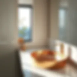 Elegant rose gold sink in a modern bathroom setting