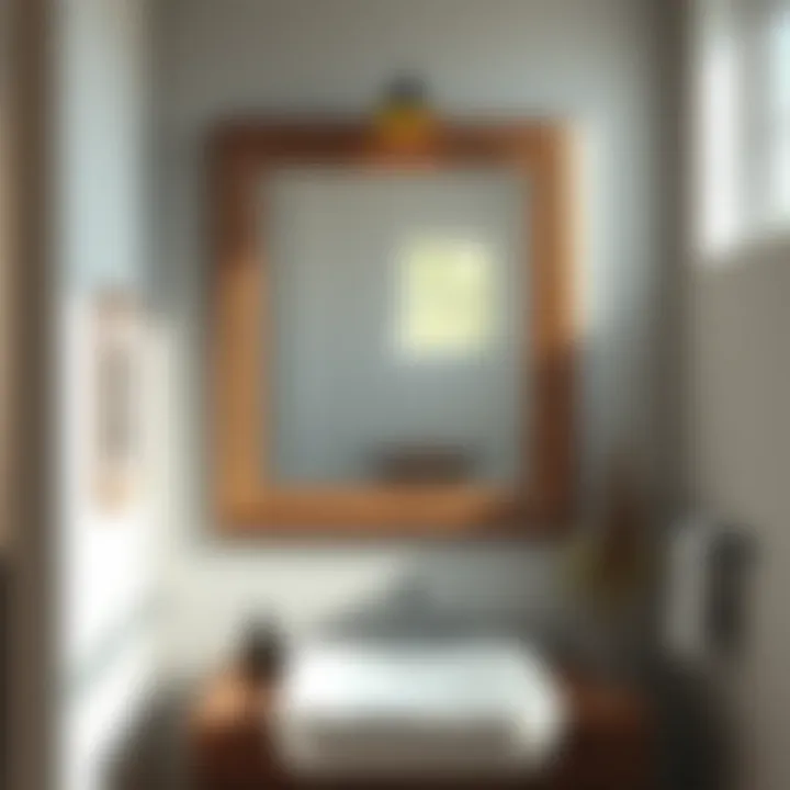 Stylish Rustic Mirror in Modern Decor Stylish rustic mirror in modern bathroom decor