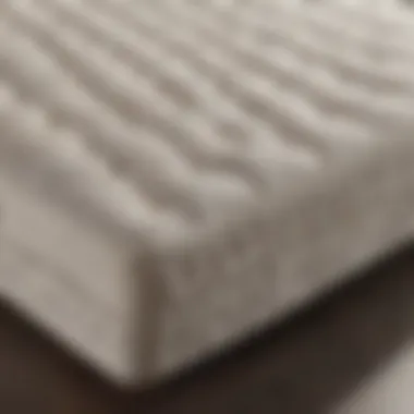 Close-up of various mattress types suitable for platform beds.