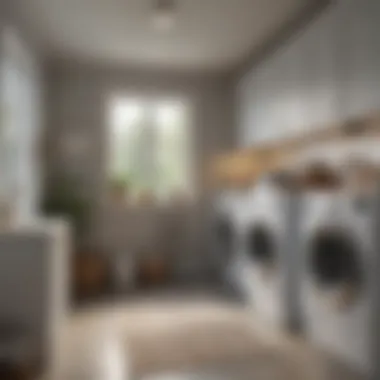 An organized laundry room showcasing effective storage solutions.