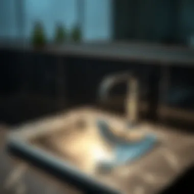 Contemporary Stainless Steel Elegance Sleek stainless bathroom sink with modern faucet