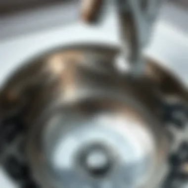 Intricate Detailing in Stainless Steel Close-up of stainless sink with intricate design