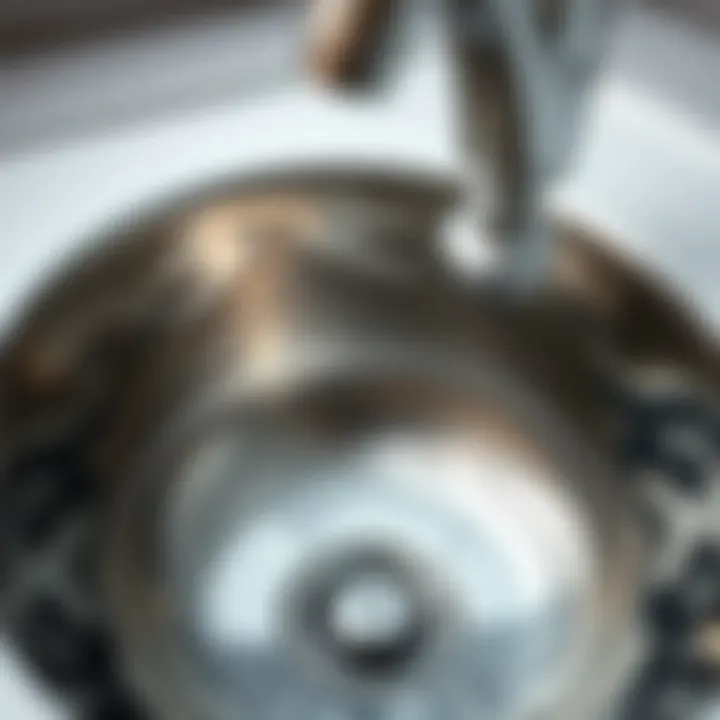 Intricate Detailing in Stainless Steel Close-up of stainless sink with intricate design