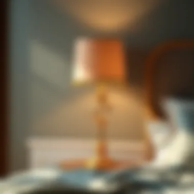 Aesthetic Lamp Placement Aesthetic placement of a standing lamp beside a bed