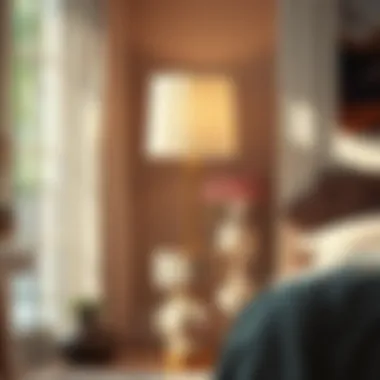 Floor Lamp Elegance Elegant floor lamp in a cozy bedroom setting