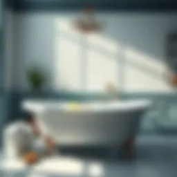 Bright and pristine bathtub after cleaning