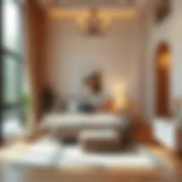 Elegant small bedroom design with multifunctional furniture