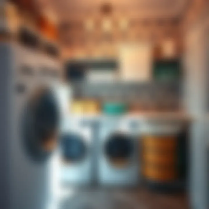 Efficient Laundry Room Setup Organized laundry room featuring sorters and baskets