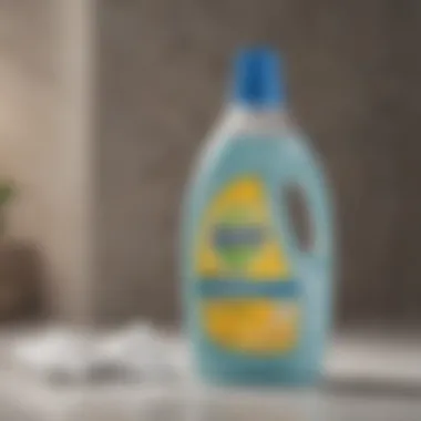 Close-up of a hypoallergenic laundry detergent bottle on a clean background