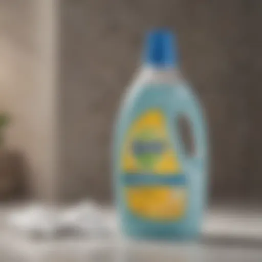 Close-up of a hypoallergenic laundry detergent bottle on a clean background