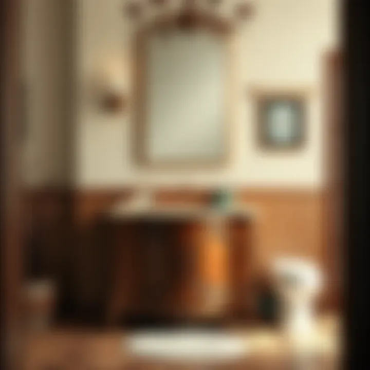 Classic Walnut Vanity from the 70s Classic 70s walnut vanity showcasing retro design