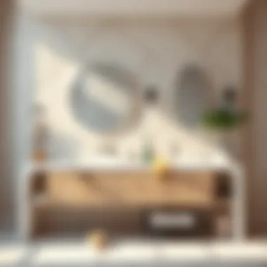 Modern Bathroom with 70s Vanity Integration Modern bathroom featuring retro 70s vanity integration