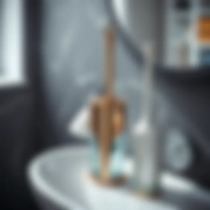 Stylish bathroom brush set with sleek design