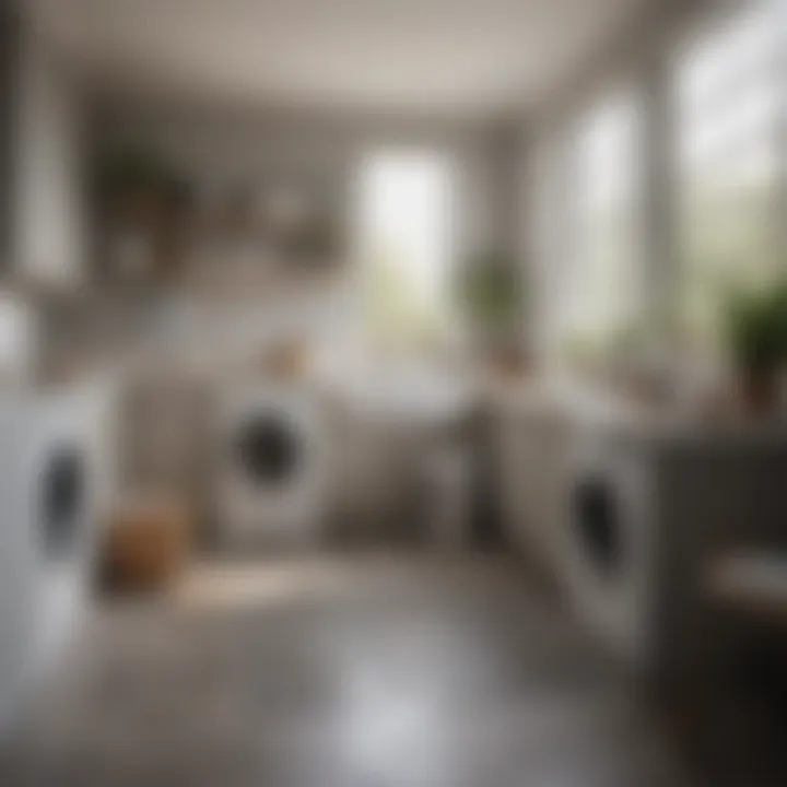 Stylish laundry space showcasing a scrub board and sink