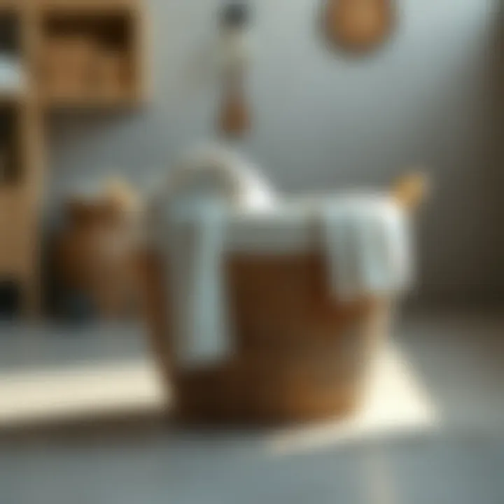 Material options for laundry baskets suitable for damp towels