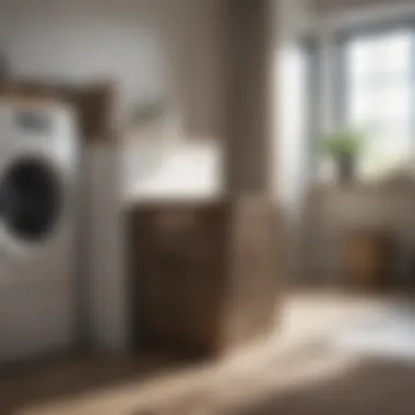 Elegant Design of a Laundry Basket Stylish professional laundry basket in a modern laundry room setting