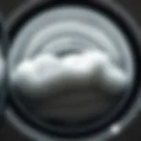 Plush Bath Mat in Washing Machine Close-up of a plush bath mat in a washing machine