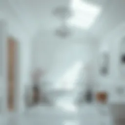 Elegant white ceiling in a modern bathroom