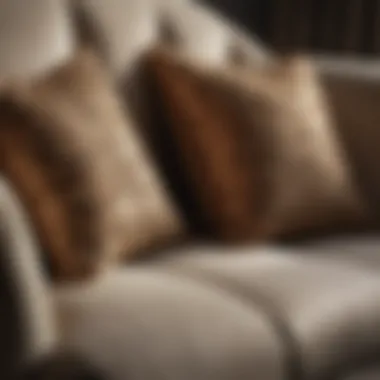 Textures of Comfort: Luxurious Couch Chair Fabric Close-up of luxurious fabric used in a bedroom couch chair