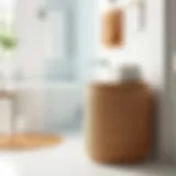 Elegant Seagrass Laundry Basket Stylish seagrass laundry basket with lid in a modern bathroom