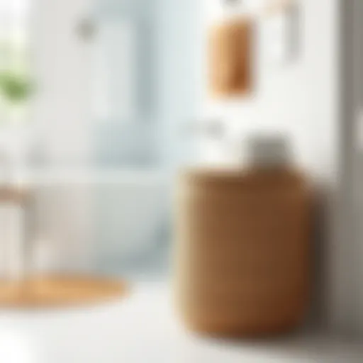 Elegant Seagrass Laundry Basket Stylish seagrass laundry basket with lid in a modern bathroom