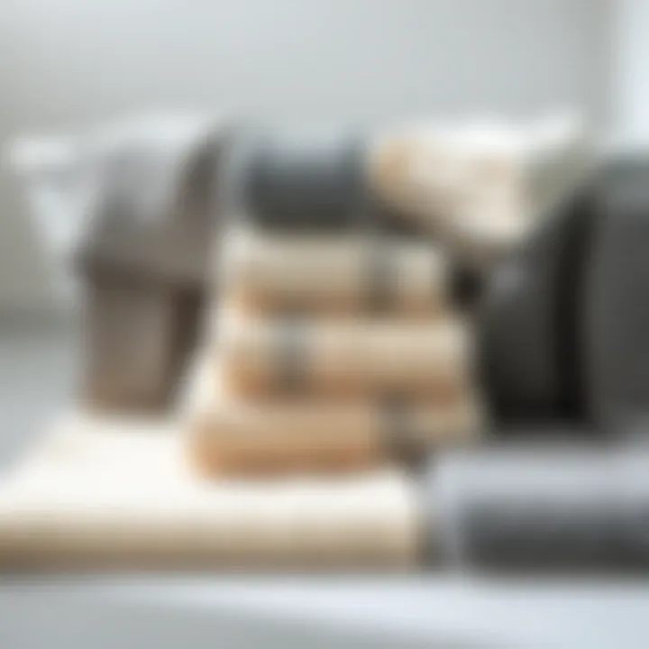Materials Comparison for Thick Bath Rugs Different materials used for thick bath rugs displayed together