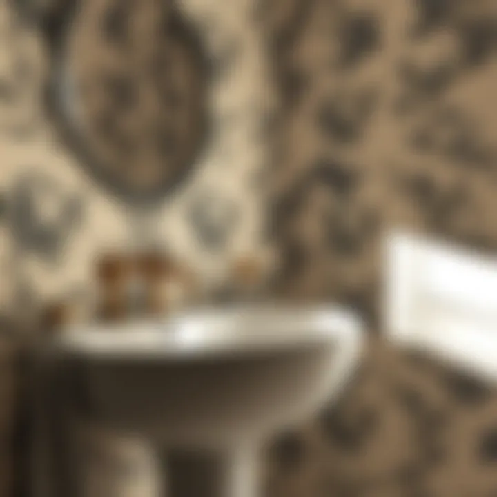 Intricate Details of Toile Wallpaper Close-up of intricate toile pattern on wallpaper