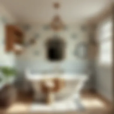 Stylish Pairings with Toile Wallpaper Stylish bathroom decor paired with toile wallpaper