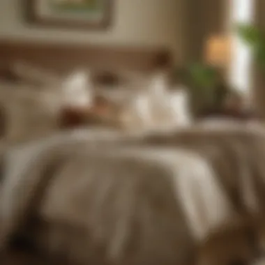 Elegant Tommy Bahama Bedding Elegant bedding and accessories in a tropical-themed bedroom