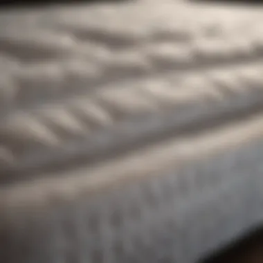 Close-up of mattress layers highlighting materials used