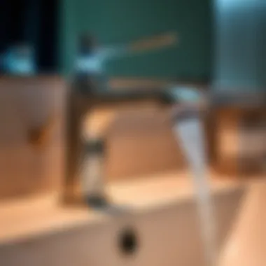 Innovative Sensor Technology in Faucets Close-up of advanced sensor technology in a touchless faucet