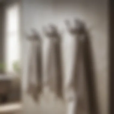 Elegant Towel Hooks in a Luxurious Bathroom Stylish towel hooks in an elegant bathroom setting