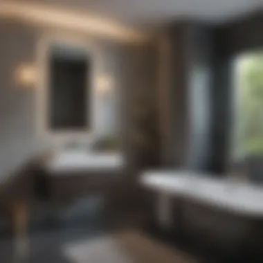 Stylish Bathroom Layout Stylish bathroom layout showcasing space optimization and aesthetic appeal