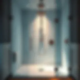 Luxurious walk-in shower with modern fixtures