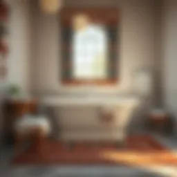 Intricate tribal patterns in a bath rug